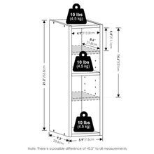 2-Tier Narrow Bookshelf, Bookcase with 6-In Width Storage Shelf, Amber Pine