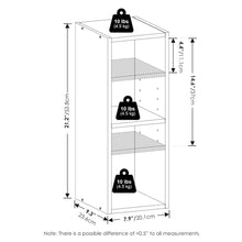 2-Tier Narrow Bookshelf, Bookcase with 8-In Width Storage Shelf, Amber Pine