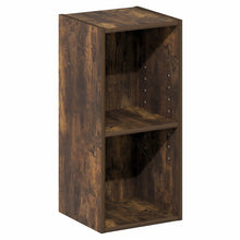 2-Tier Narrow Bookshelf, Bookcase with 10-In Width Storage Shelf, Amber Pine