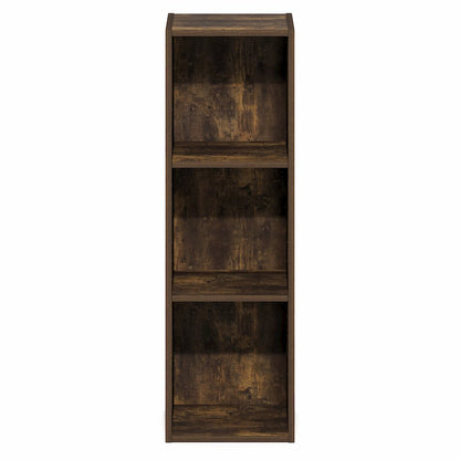 3-Tier Narrow Bookshelf, Bookcase with 10-In Width Storage Shelf, Amber Pine