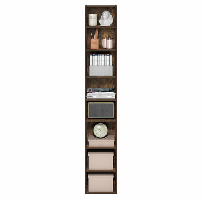 8-Tier Bookshelf, Bookcase with Open Shelf, Amber Pine