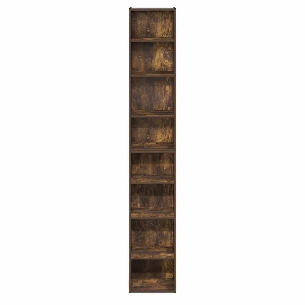 8-Tier Bookshelf, Bookcase with Open Shelf, Amber Pine