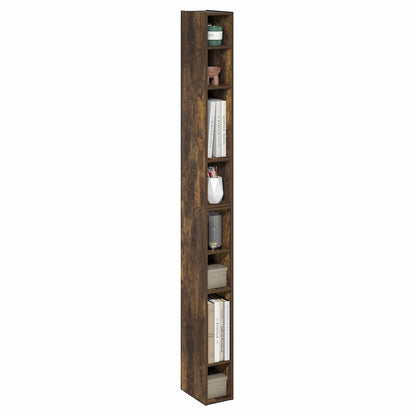 8-Tier Bookshelf, Bookcase with Space Saving Storage Shelf, Amber Pine