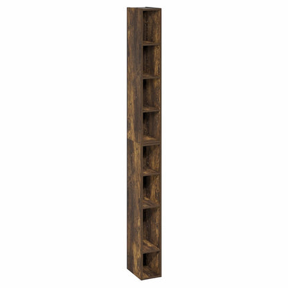 8-Tier Bookshelf, Bookcase with Space Saving Storage Shelf, Amber Pine