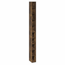 10-Tier Bookshelf, Space Saving Storage Shelf Bookcase, Amber Pine