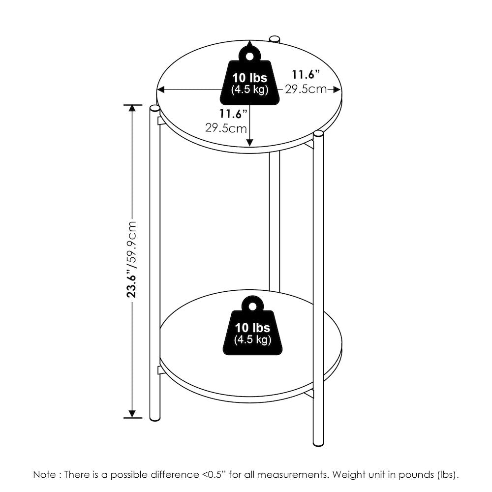 BESI Plant Stand Indoor Outdoor, 2-Tier Round, White