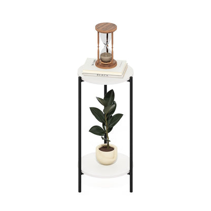 BESI Plant Stand Indoor Outdoor, 2-Tier Round, White