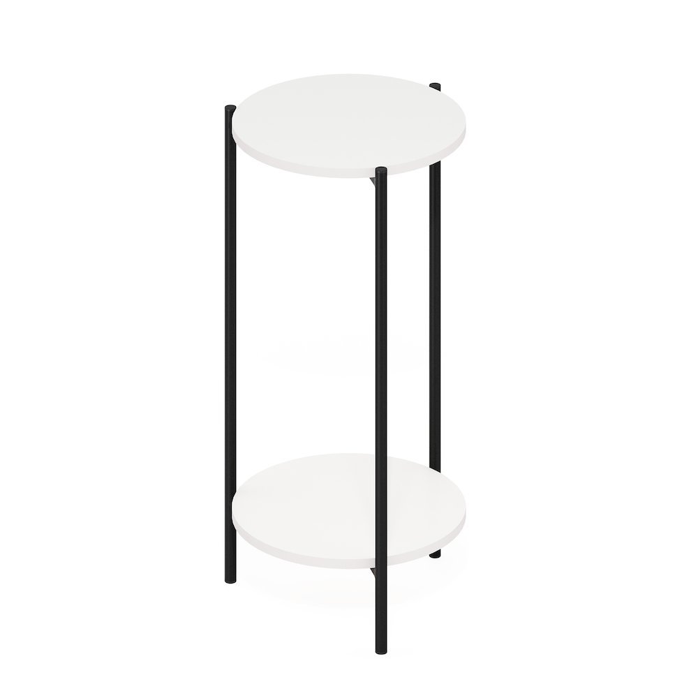 BESI Plant Stand Indoor Outdoor, 2-Tier Round, White