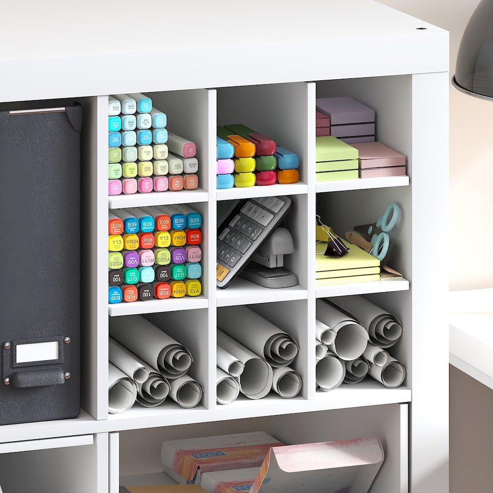 9-Compartment Cube Organizer, Fits into Furinno Triple Thick Cubes