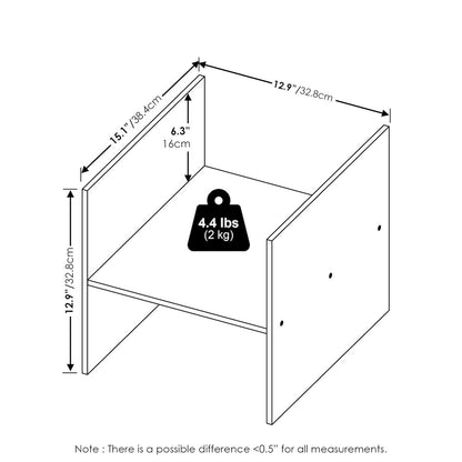 H-Shelf Cube Organizer, Fits into Furinno Triple Thick Cubes