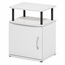 2-Tier Open Shelf End Table with Door Cabinet for Living Room, Bedroom, White