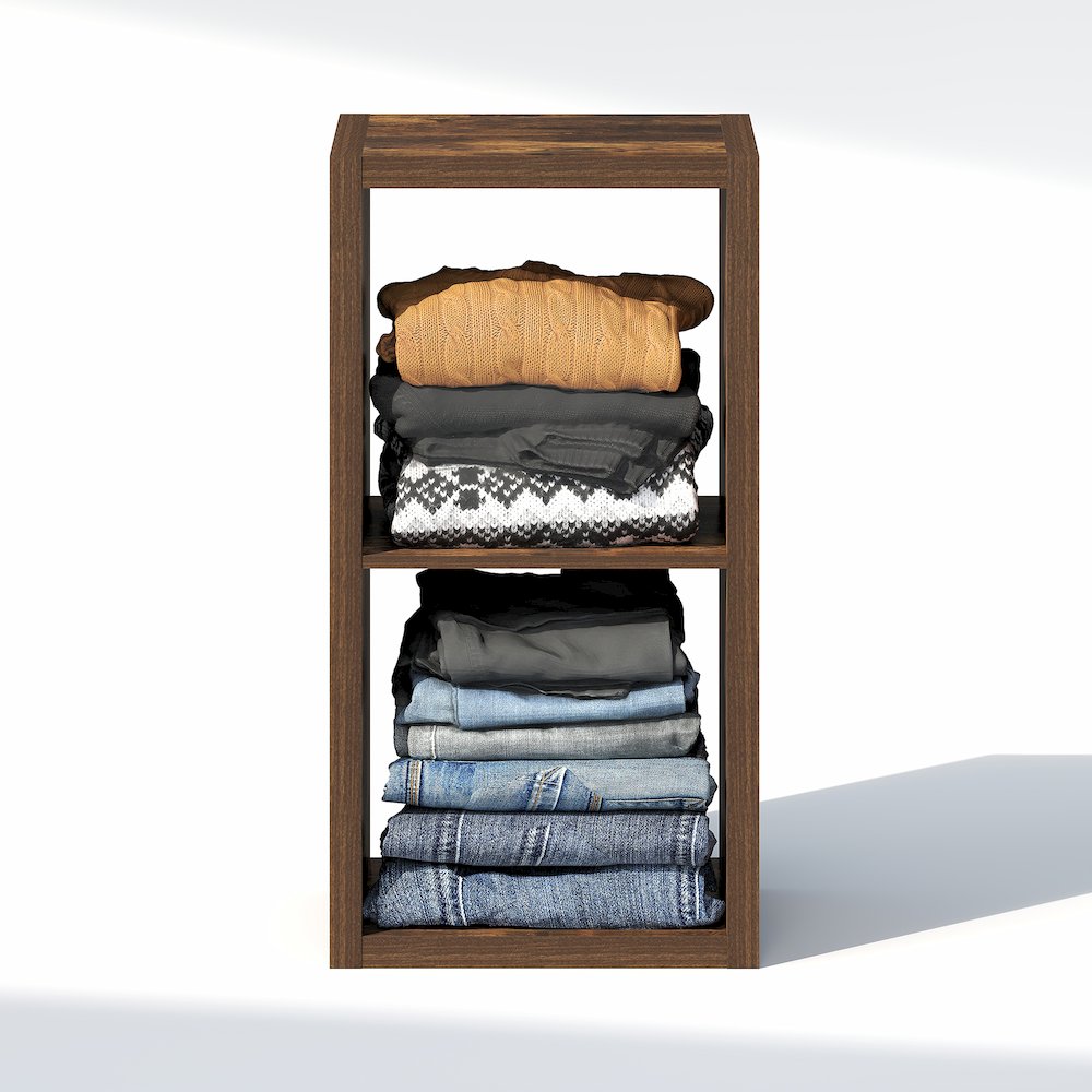 2-Cube Closet Organizer, Open Shelf Closet Storage, Extra Thick Frame