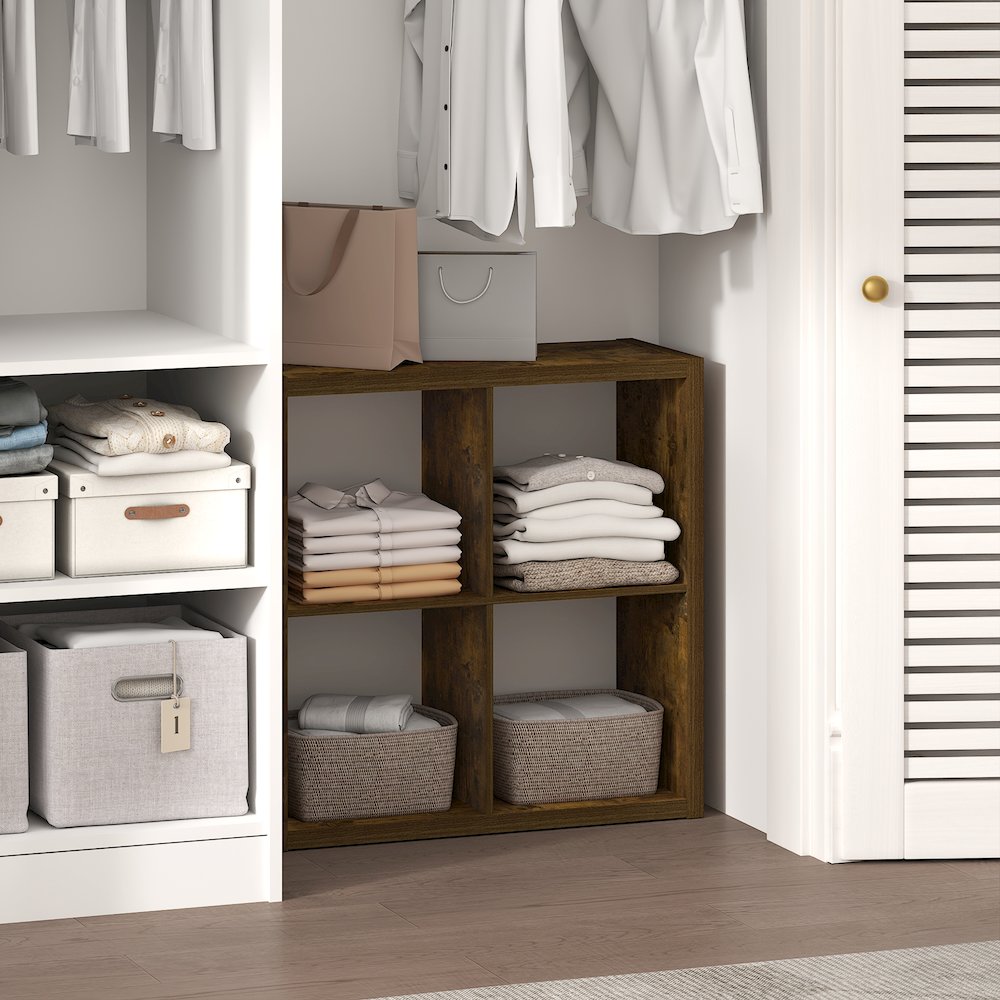 4-Cube Closet Organizer, Open Shelf Closet Storage, Extra Thick Frame