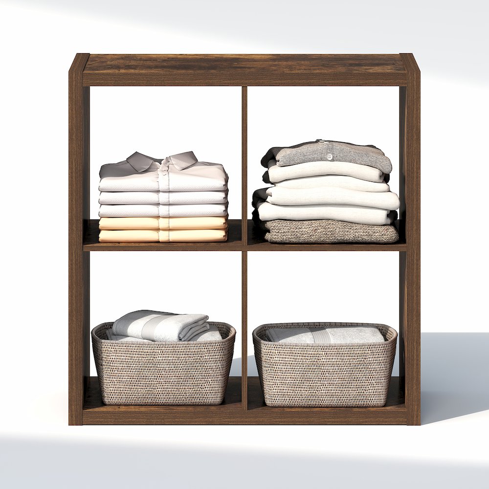 4-Cube Closet Organizer, Open Shelf Closet Storage, Extra Thick Frame