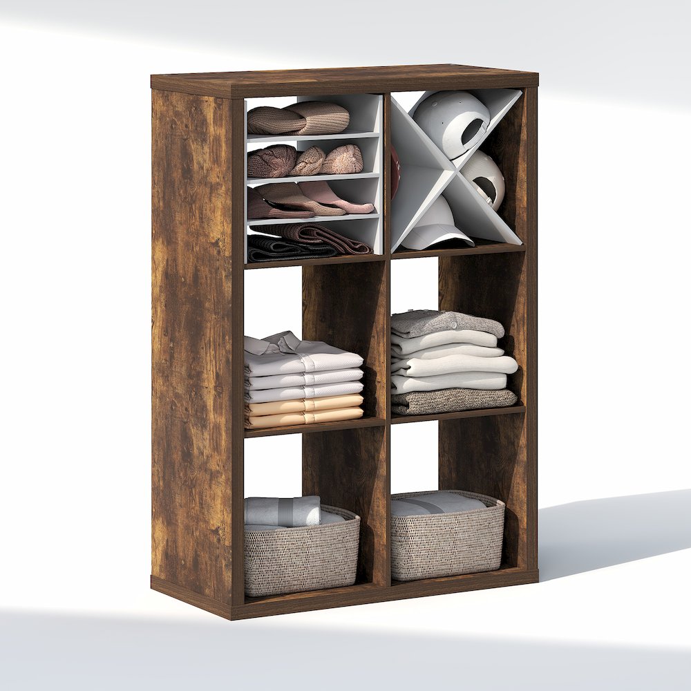 6-Cube Closet Organizer, Open Shelf Closet Storage, Extra Thick Frame