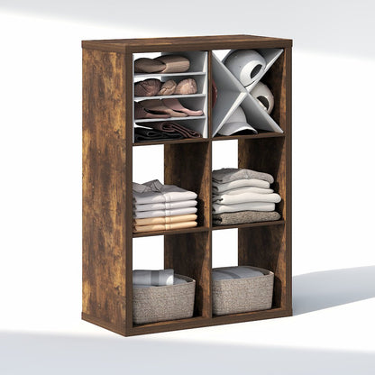 6-Cube Closet Organizer, Open Shelf Closet Storage, Extra Thick Frame