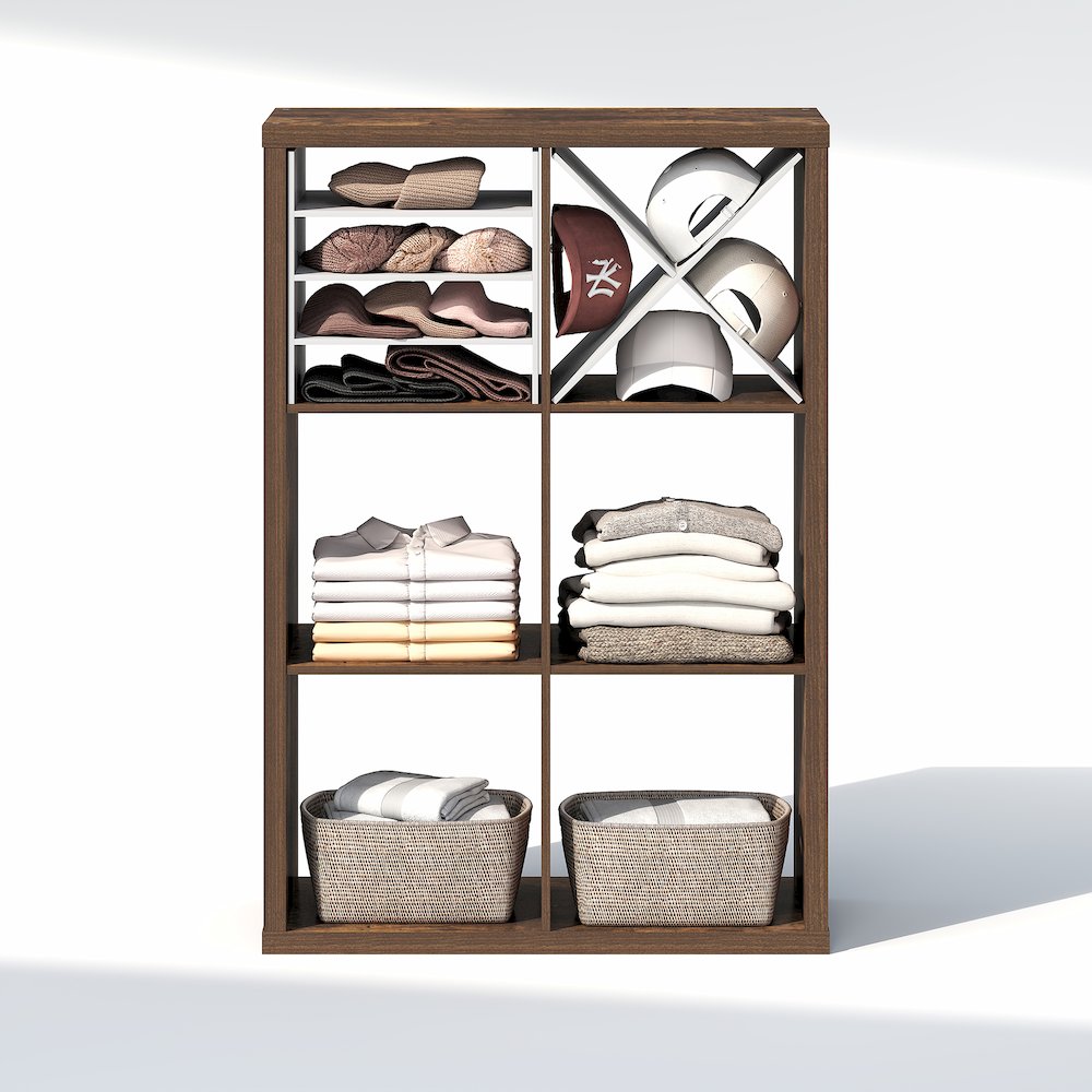 6-Cube Closet Organizer, Open Shelf Closet Storage, Extra Thick Frame