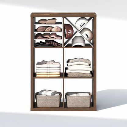 6-Cube Closet Organizer, Open Shelf Closet Storage, Extra Thick Frame