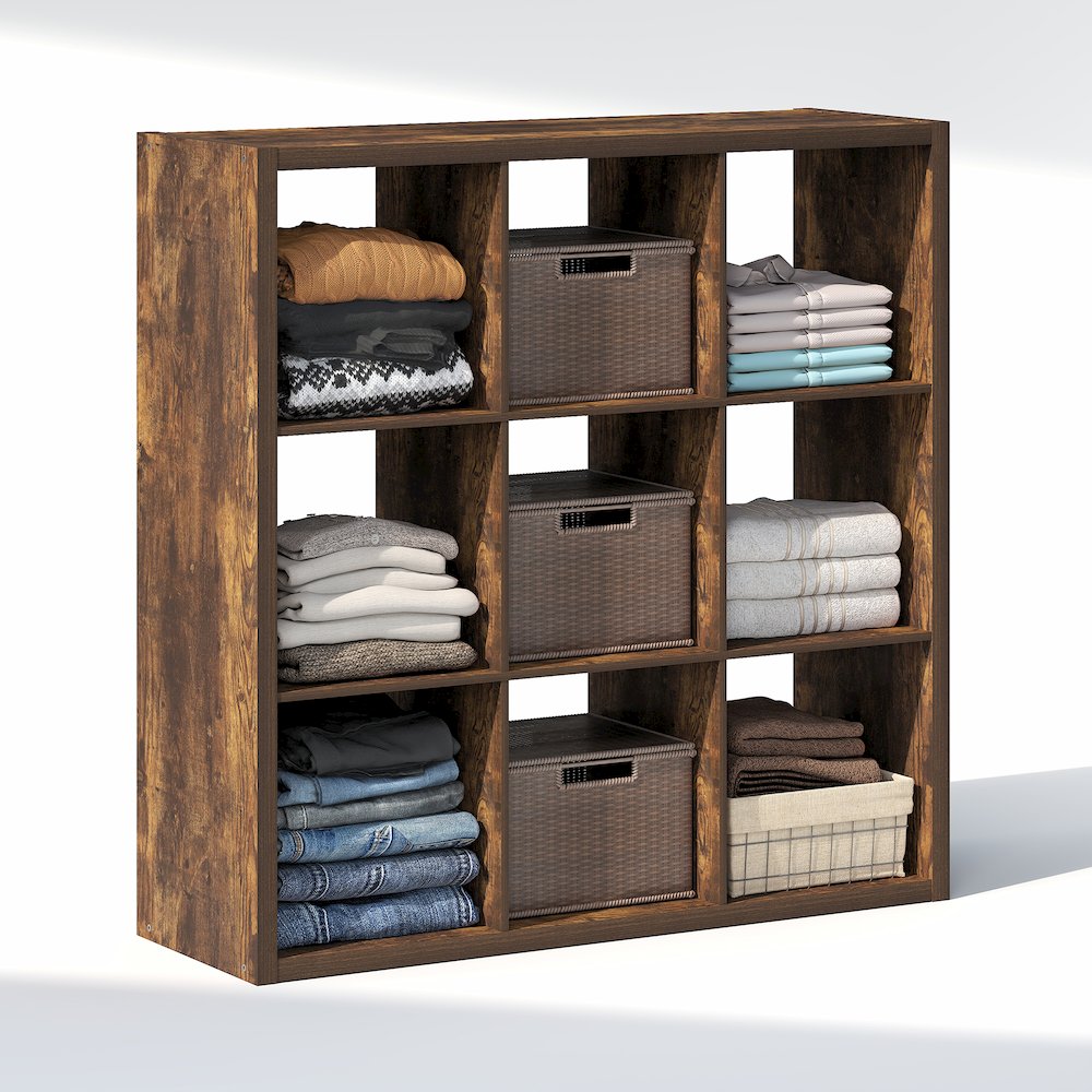 9-Cube Closet Organizer, Open Shelf Closet Storage, Extra Thick Frame