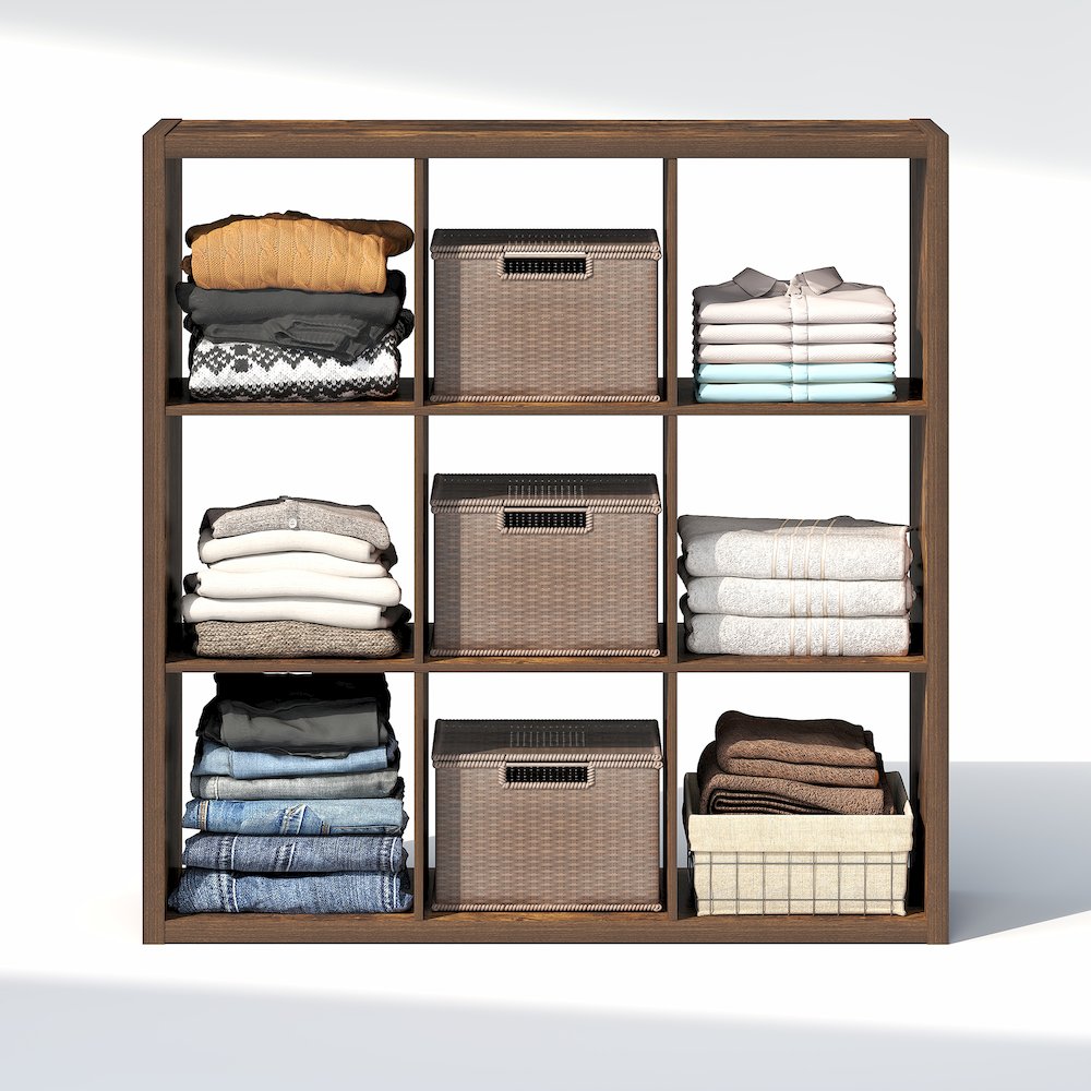 9-Cube Closet Organizer, Open Shelf Closet Storage, Extra Thick Frame