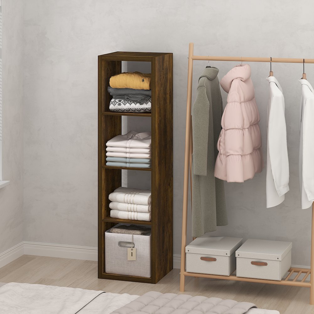4-Cube Closet Organizer, Open Shelf Closet Storage, Extra Thick Frame