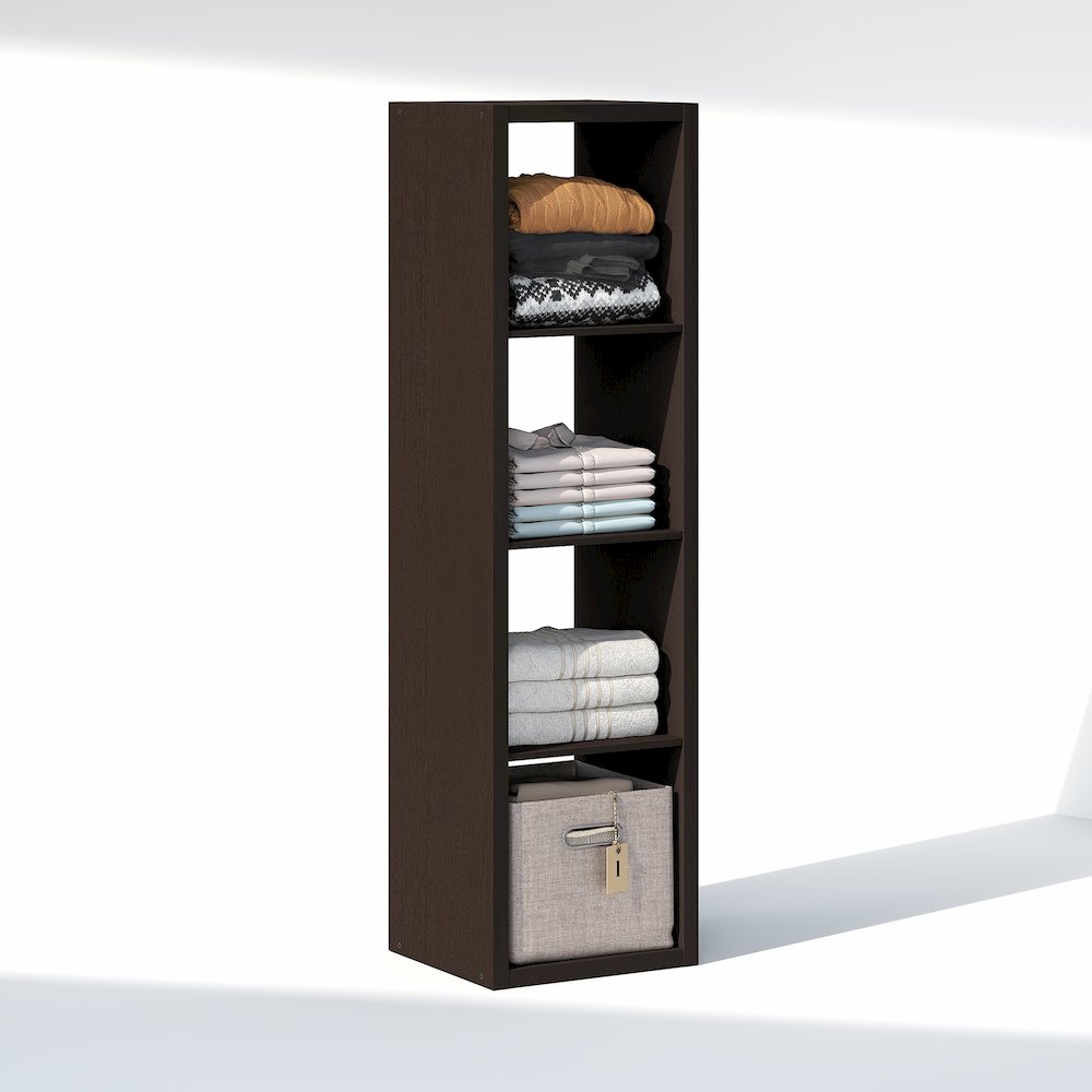 4-Cube Closet Organizer, Open Shelf Closet Storage, Extra Thick Frame