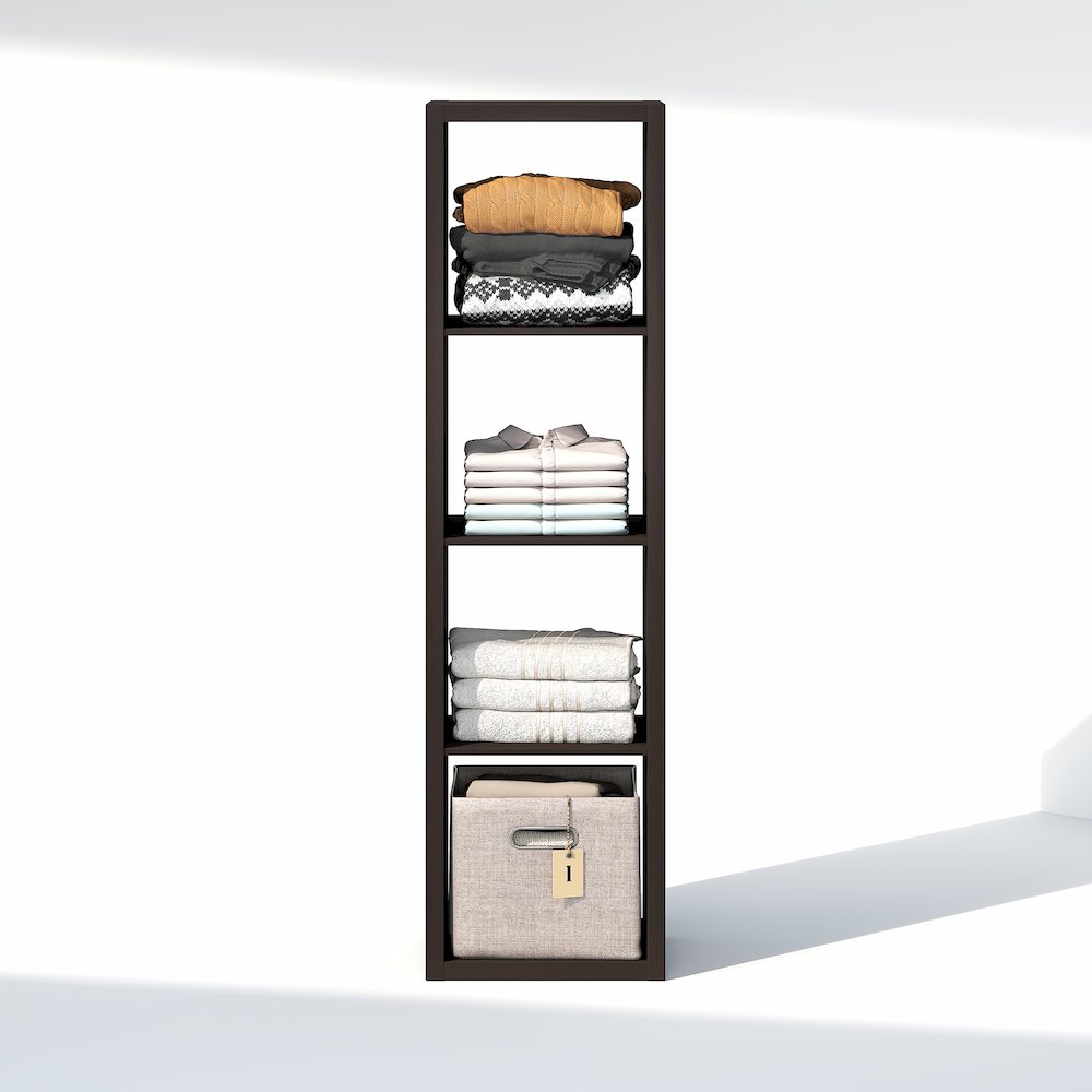 4-Cube Closet Organizer, Open Shelf Closet Storage, Extra Thick Frame