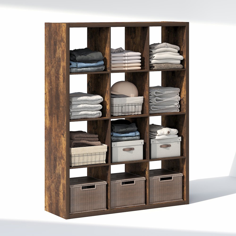 12-Cube Closet Organizer, Open Shelf Closet Storage, Extra Thick Frame