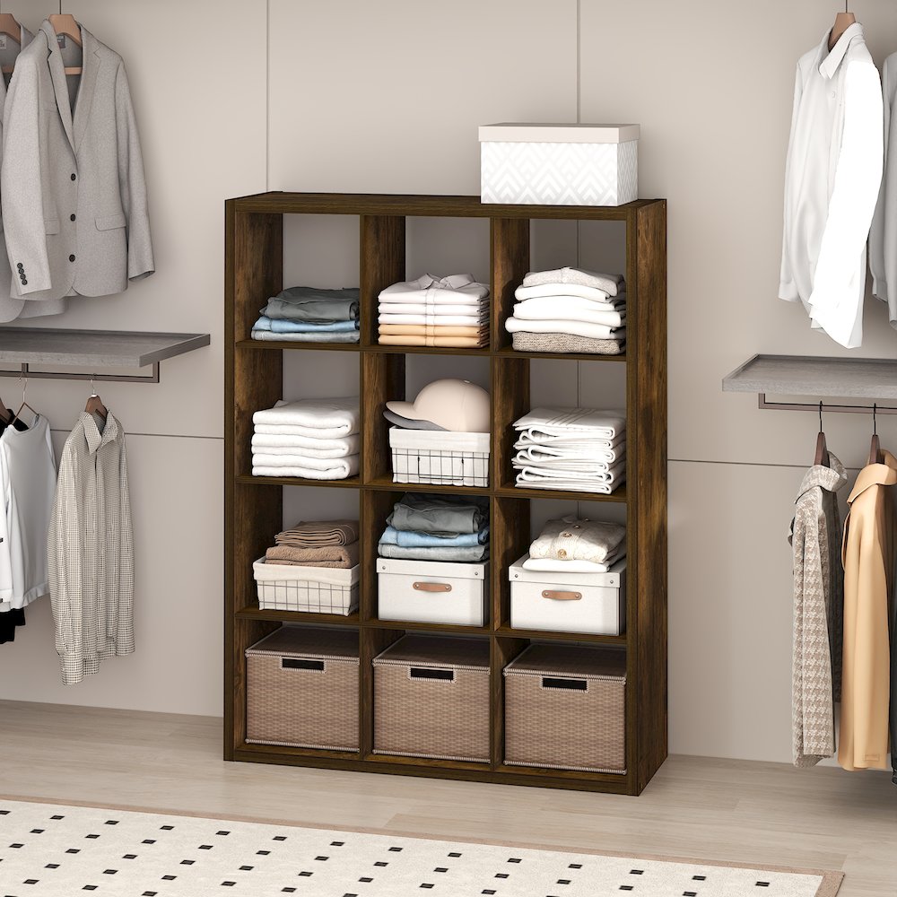 12-Cube Closet Organizer, Open Shelf Closet Storage, Extra Thick Frame