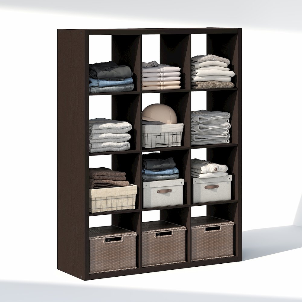 12-Cube Closet Organizer, Open Shelf Closet Storage, Extra Thick Frame