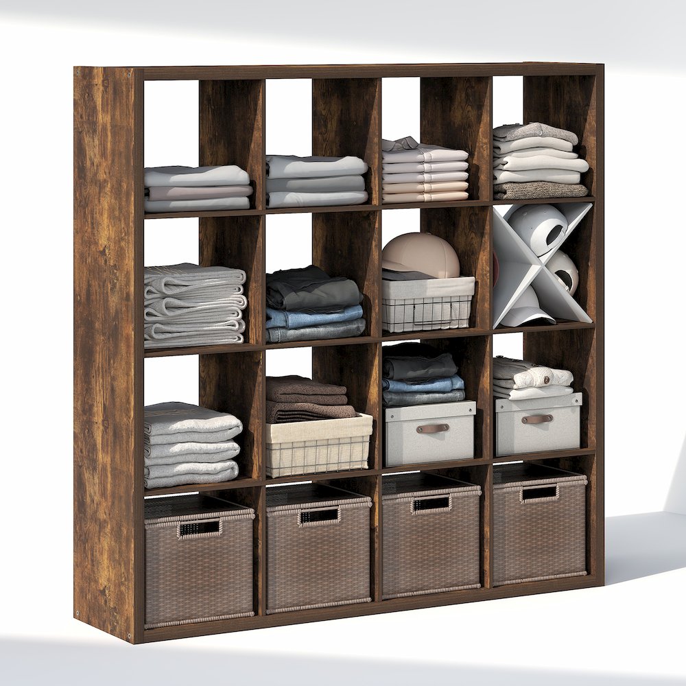 16-Cube Closet Organizer, Open Shelf Closet Storage, Extra Thick Frame