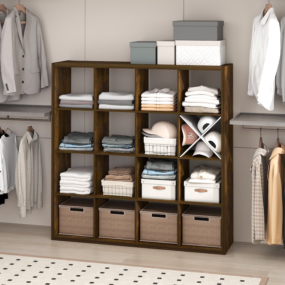 16-Cube Closet Organizer, Open Shelf Closet Storage, Extra Thick Frame