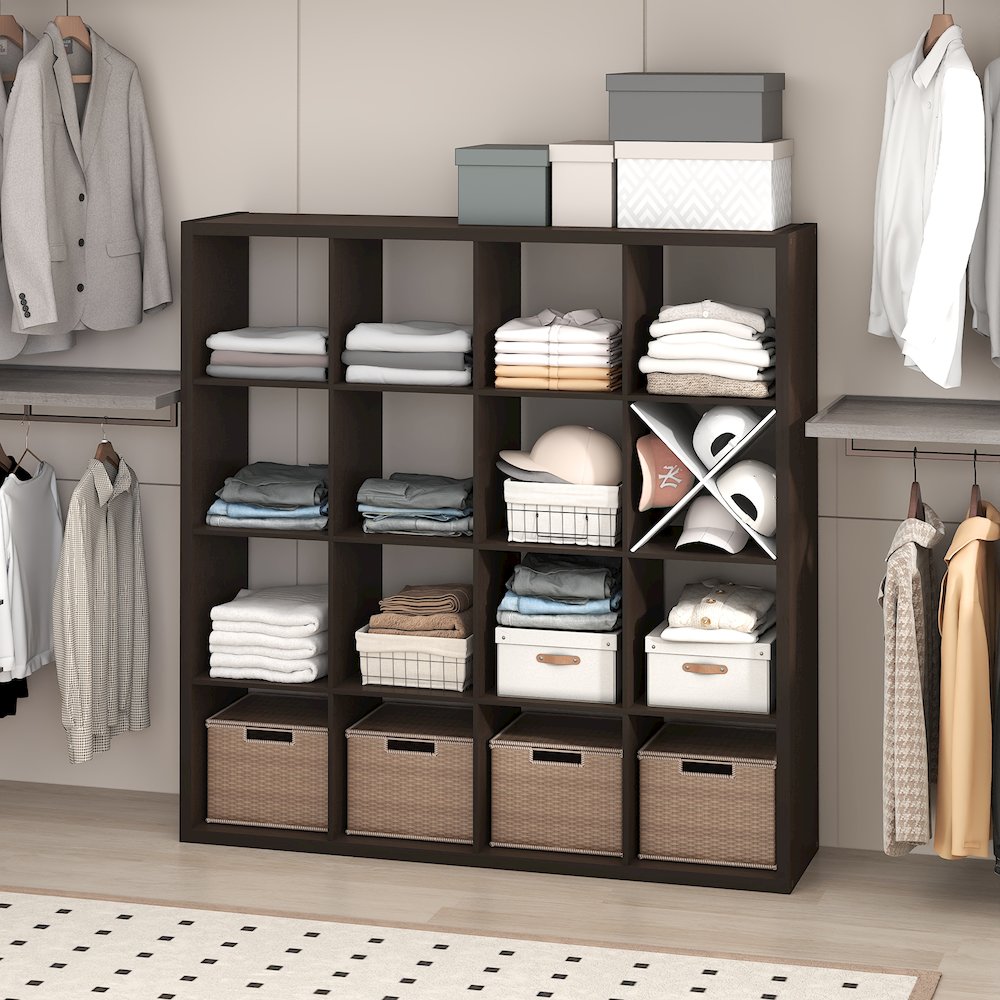16-Cube Closet Organizer, Open Shelf Closet Storage, Extra Thick Frame