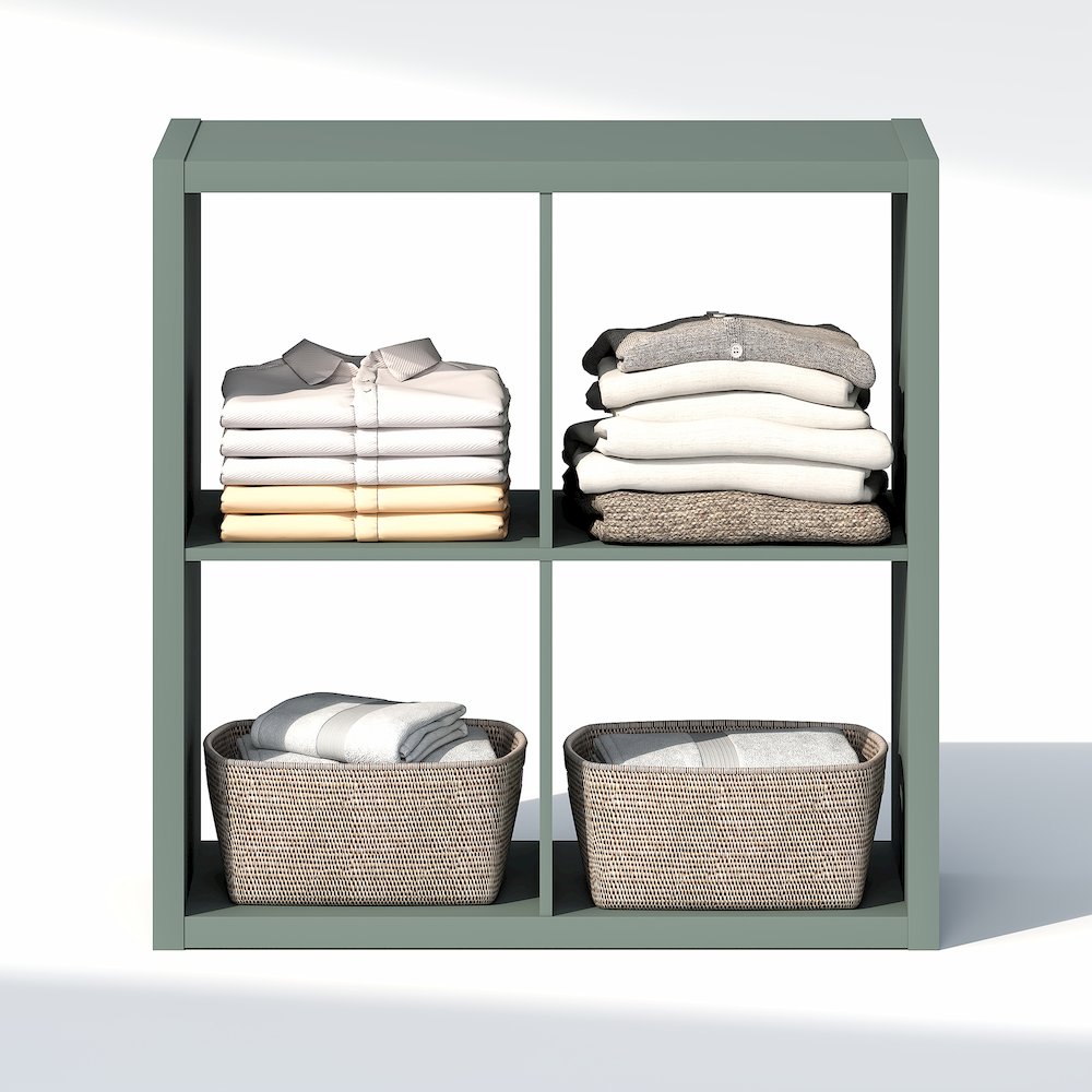 4-Cube Closet Organizer, Open Shelf Closet Storage, Extra Thick Frame