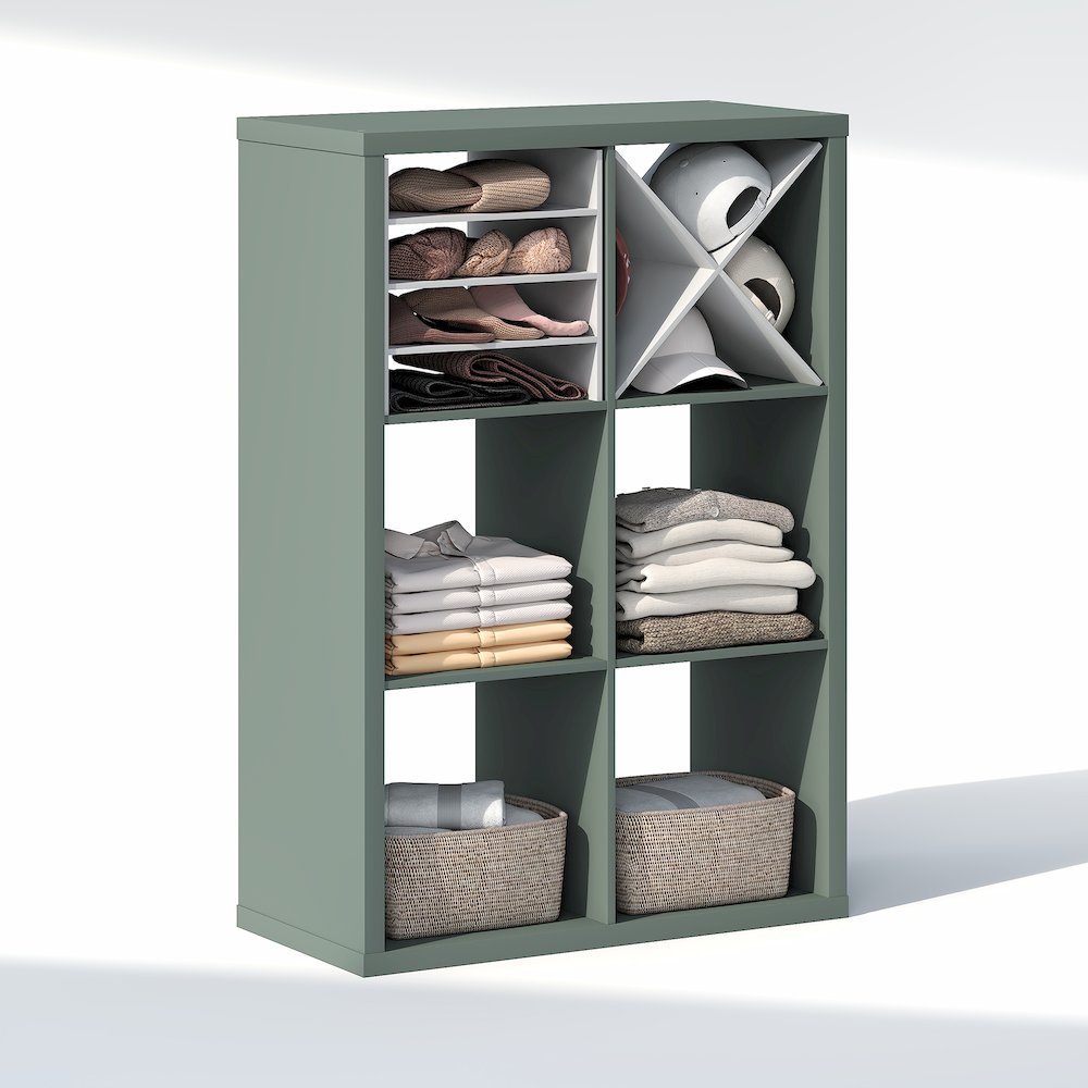 6-Cube Closet Organizer, Open Shelf Closet Storage, Extra Thick Frame