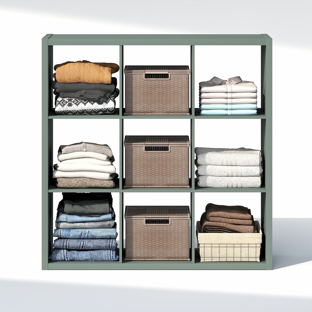 9-Cube Closet Organizer, Open Shelf Closet Storage, Extra Thick Frame