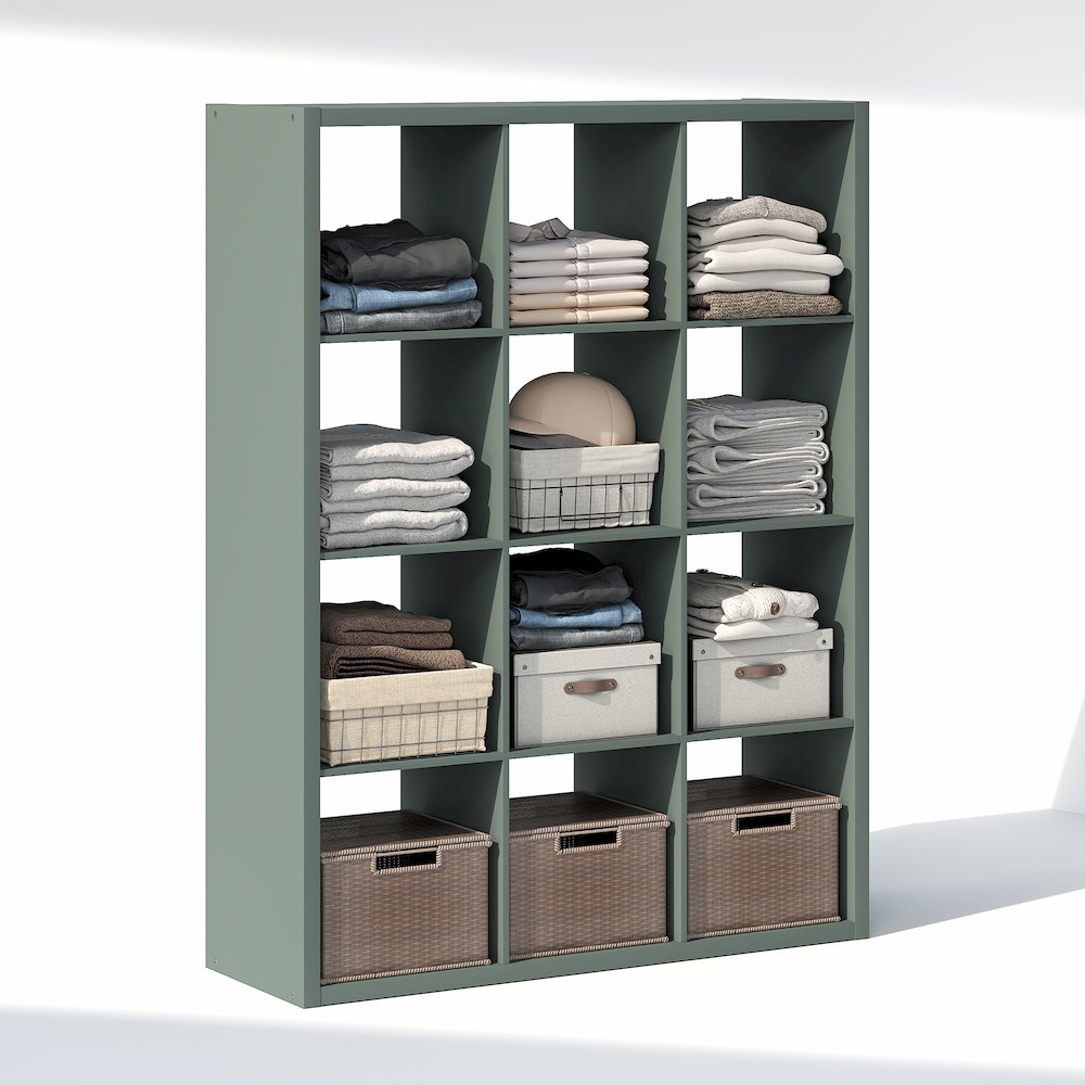 12-Cube Closet Organizer, Open Shelf Closet Storage, Extra Thick Frame