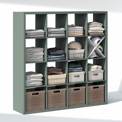 16-Cube Closet Organizer, Open Shelf Closet Storage, Extra Thick Frame
