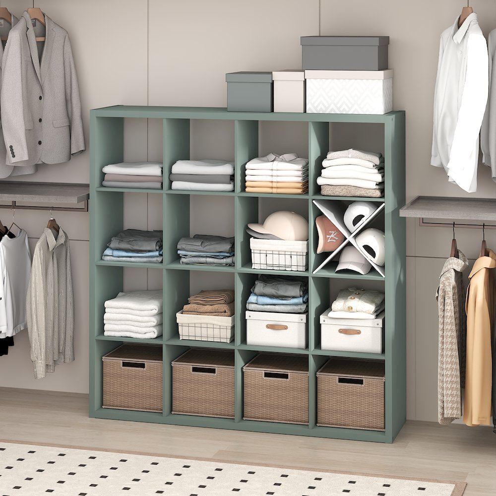 16-Cube Closet Organizer, Open Shelf Closet Storage, Extra Thick Frame