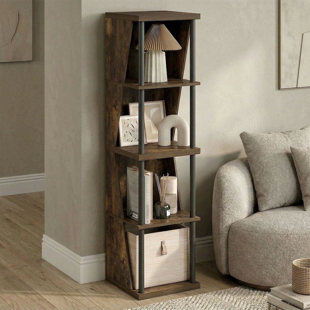 FLEXI Storage Shelf, 4-Cube Corner Shelf, Book Shelf