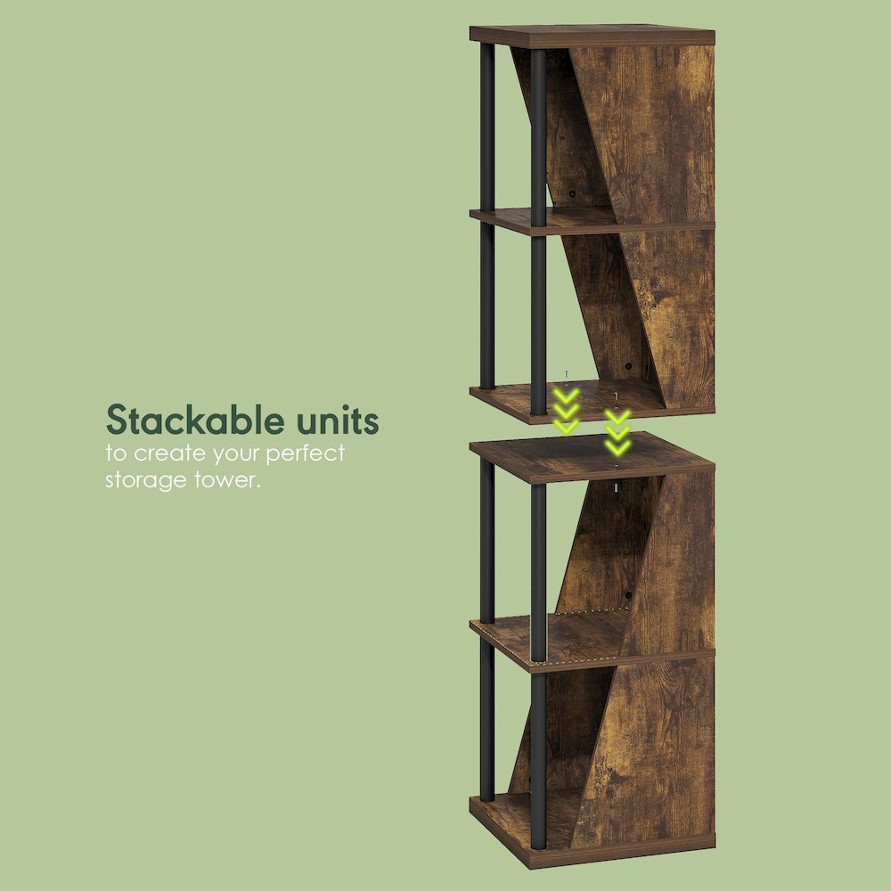 FLEXI Storage Shelf, 4-Cube Corner Shelf, Book Shelf