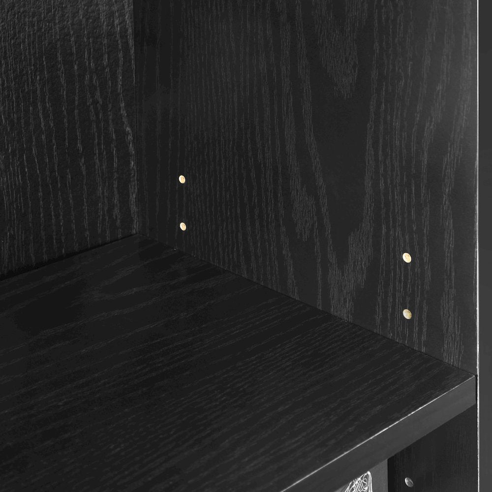 JAYA Book Shelf Set of 2, 5-Tier Bookshelf, with Adjustable Shelf, Black