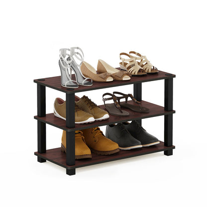 3-Tier Shoe Organizer, Shoe Storage, Cherry Oak