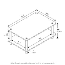 2-Tier Modern Coffee Table with Open Shelf, Plain White