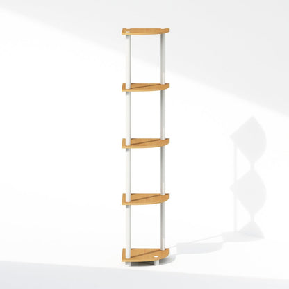 Corner Shelf, 5-Tier Corner Display Rack, Shelving Unit, Light Beech