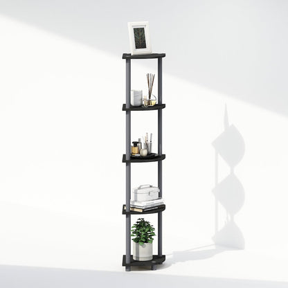 Corner Shelf, 5-Tier Corner Display Rack, Shelving Unit, Plain Black