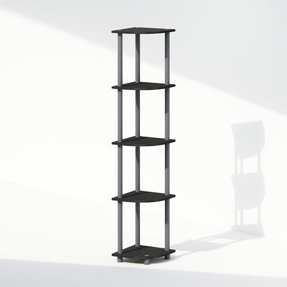 Corner Shelf, 5-Tier Corner Display Rack, Shelving Unit, Plain Black