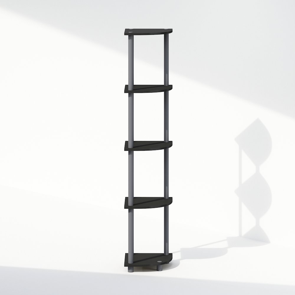 Corner Shelf, 5-Tier Corner Display Rack, Shelving Unit, Plain Black