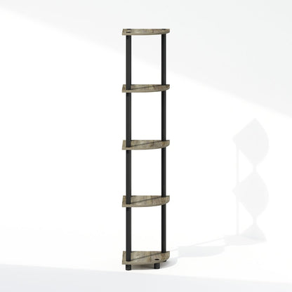 Corner Shelf, 5-Tier Corner Display Rack, Shelving Unit, Grey Oak