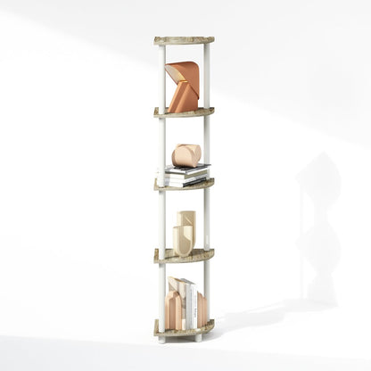 Corner Shelf, 5-Tier Corner Display Rack, Shelving Unit, Light Oak